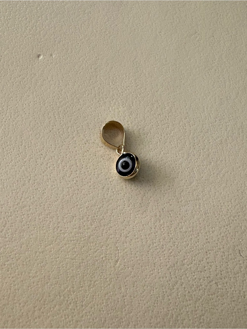 14k Yellow Gold Black Evil Eye Pendant Necklace Charm